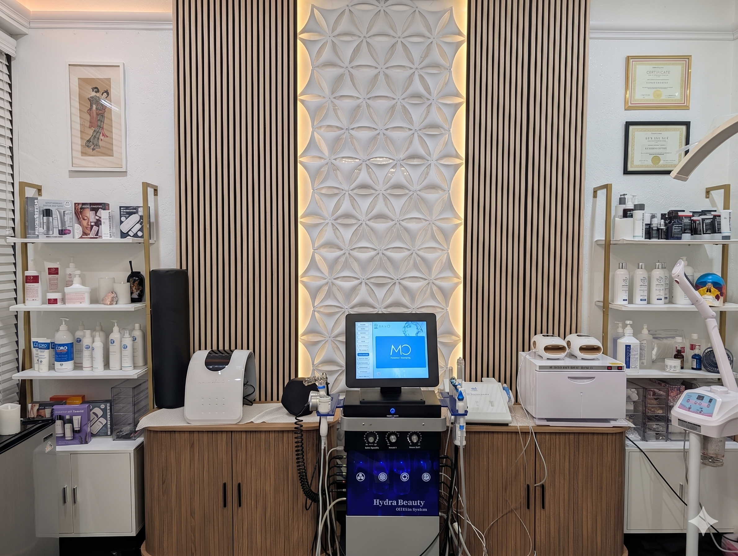MO Skin Care equipment wall